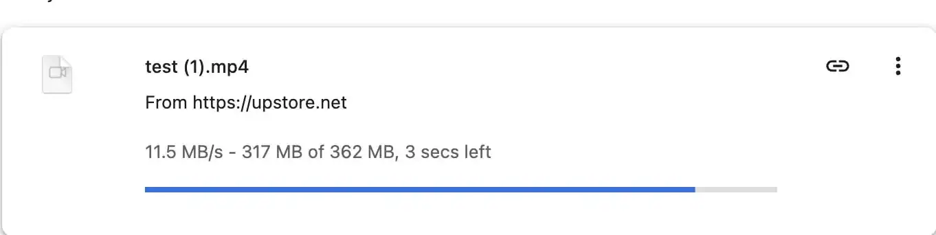 Upstore Premium browser download speed 11.5 MB/s